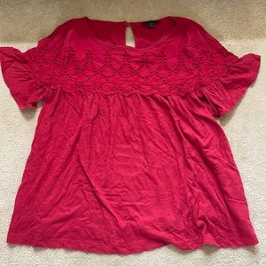 J-Crew red blouse